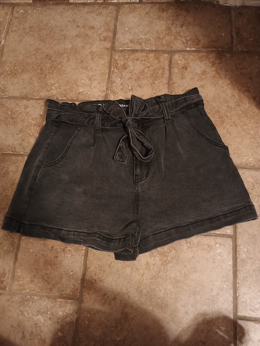Black Shorts With Tie